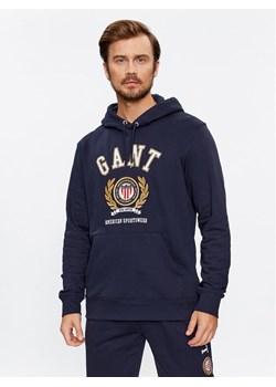 Gant Bluza Crest Hoodie 2006069 Granatowy Relaxed Fit ze sklepu MODIVO w kategorii Bluzy męskie - zdjęcie 186553877