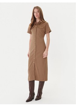 Tommy Hilfiger Sukienka koszulowa Gold Button WW0WW44617 Brązowy Regular Fit ze sklepu MODIVO w kategorii Sukienki - zdjęcie 186553878