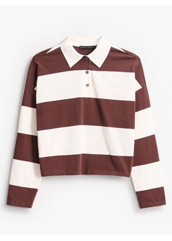 Mohito - Longsleeve z kołnierzykiem polo - kremowy ze sklepu Mohito w kategorii Bluzki damskie - zdjęcie 186554687