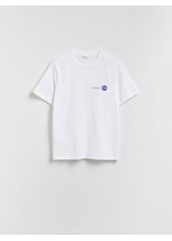 Reserved - T-shirt z nadrukiem NASA - biały ze sklepu Reserved w kategorii T-shirty męskie - zdjęcie 186554697