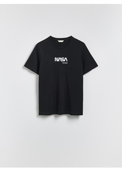 Reserved - T-shirt z nadrukiem NASA - czarny ze sklepu Reserved w kategorii T-shirty męskie - zdjęcie 186554699