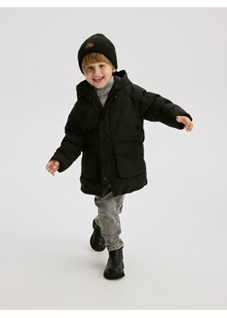 Reserved - Ocieplana parka z kapturem - czarny ze sklepu Reserved w kategorii Kurtki chłopięce - zdjęcie 186555566