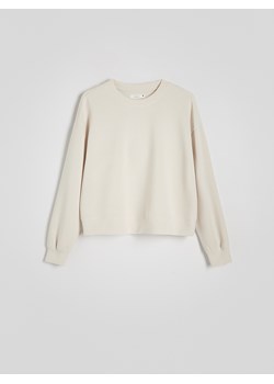 Reserved - Bluza z dodatkiem modalu - beżowy ze sklepu Reserved w kategorii Bluzy damskie - zdjęcie 186555589