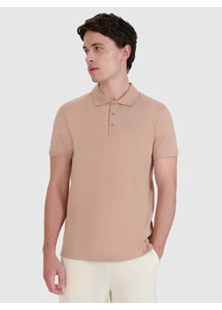 Męska koszulka polo 4F 4FWSS25TPTSM407- beżowa ze sklepu Sportstylestory.com w kategorii T-shirty męskie - zdjęcie 186558115