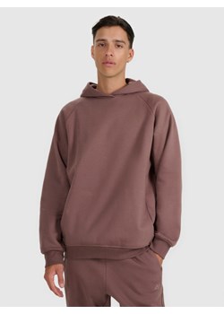 Męska bluza nierozpinana bez kaptura 4F 4FWAW25TSWSM1946 - brązowa ze sklepu Sportstylestory.com w kategorii Bluzy męskie - zdjęcie 186558375