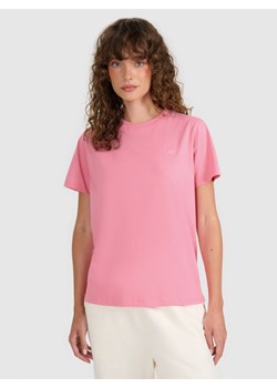 Damski t-shirt basic 4F 4FWAW25TTSHF297 - różowy ze sklepu Sportstylestory.com w kategorii Bluzki damskie - zdjęcie 186558425