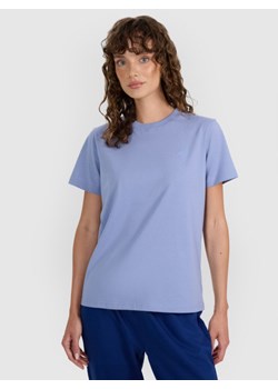 Damski t-shirt basic 4F 4FWAW25TTSHF297 - niebieski ze sklepu Sportstylestory.com w kategorii Bluzki damskie - zdjęcie 186558439
