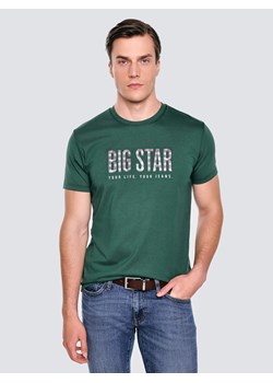 Koszulka męska z logo BIG STAR zielona Melsar 304 ze sklepu Big Star w kategorii T-shirty męskie - zdjęcie 186558587