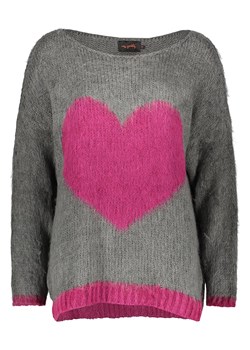 miss goodlife Sweter &quot;Heart&quot; w kolorze szaro-różowym ze sklepu Limango Polska w kategorii Swetry damskie - zdjęcie 186560408