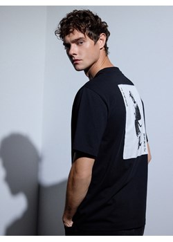 Reserved - T-shirt relaxed z nadrukiem na plecach - czarny ze sklepu Reserved w kategorii T-shirty męskie - zdjęcie 186563165