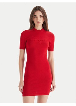 HUGO Sukienka dzianinowa Sbloggy 50543324 Czerwony Slim Fit ze sklepu MODIVO w kategorii Sukienki - zdjęcie 186564806