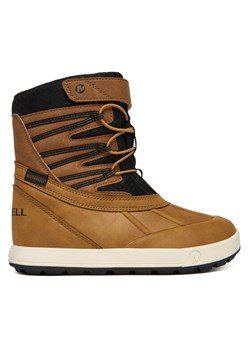 Śniegowce Merrell Snow Bank 5 MK268433 Brązowy ze sklepu eobuwie.pl w kategorii Buty zimowe dziecięce - zdjęcie 186566606