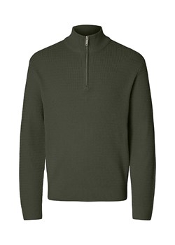 SELECTED HOMME Sweter &quot;Theo&quot; w kolorze khaki ze sklepu Limango Polska w kategorii Swetry męskie - zdjęcie 186568506