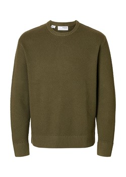 SELECTED HOMME Sweter &quot;Henny&quot; w kolorze khaki ze sklepu Limango Polska w kategorii Swetry męskie - zdjęcie 186568508