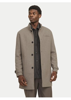 Jack & Jones Płaszcz wełniany Melton 12258672 Beżowy Regular Fit ze sklepu MODIVO w kategorii Płaszcze męskie - zdjęcie 186569889