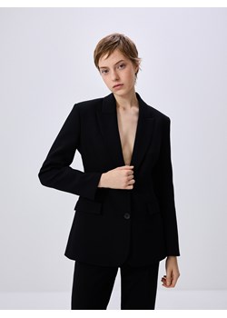 Reserved - Taliowana marynarka z wiskozą - czarny ze sklepu Reserved w kategorii Marynarki damskie - zdjęcie 186570297
