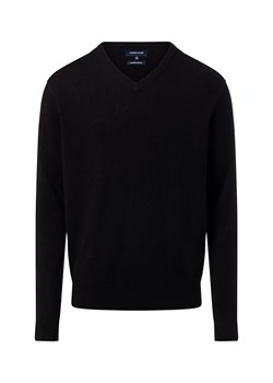 Andrew James Męski sweter z dzianiny z wełną i kaszmirem Mężczyźni Wełna czarny jednolity ze sklepu vangraaf w kategorii Swetry męskie - zdjęcie 186570435