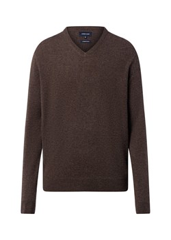 Andrew James Męski sweter z dzianiny z wełną i kaszmirem Mężczyźni Wełna czekoladowy jednolity ze sklepu vangraaf w kategorii Swetry męskie - zdjęcie 186570437