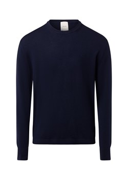 Calvin Klein Męski wełniany sweter Mężczyźni granatowy jednolity ze sklepu vangraaf w kategorii Swetry męskie - zdjęcie 186570439