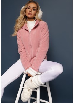 Różowa Rozpinana Bluza z Weluru Asinya ze sklepu renee.pl w kategorii Bluzy damskie - zdjęcie 186570949