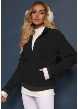Czarna Rozpinana Bluza z Weluru Asinya ze sklepu renee.pl w kategorii Bluzy damskie - zdjęcie 186570959
