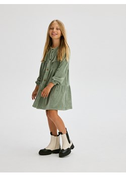 Reserved - Sztruksowa sukienka - jasnozielony ze sklepu Reserved w kategorii Sukienki dziewczęce - zdjęcie 186571436