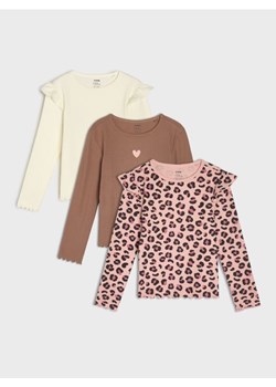 Sinsay - Prążkowane koszulki z długimi rękawami 3 pack - wielobarwny - id: 850GH-MLC - marki Sinsay - 186573198 Sinsay - Prążkowane koszulki z długimi rękawami 3 pack - wielobarwny ze sklepu Sinsay w kategorii Bluzki dziewczęce - zdjęcie 186573198