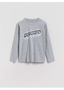 Reserved - Bawełniany longsleeve - jasnoszary ze sklepu Reserved w kategorii Bluzy chłopięce - zdjęcie 186575135