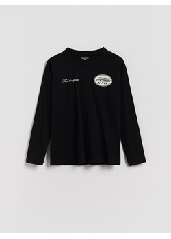 Reserved - Bawełniany longsleeve - czarny ze sklepu Reserved w kategorii Bluzy chłopięce - zdjęcie 186575139