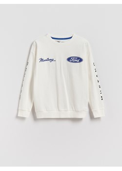 Reserved - Bawełniana bluza Ford - złamana biel ze sklepu Reserved w kategorii Bluzy chłopięce - zdjęcie 186575267