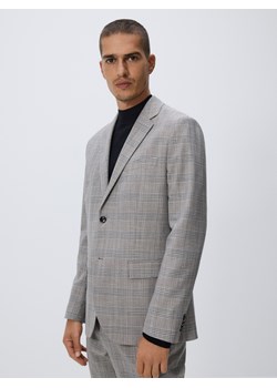 Reserved - Marynarka slim fit w kratę - brązowy ze sklepu Reserved w kategorii Marynarki męskie - zdjęcie 186577175