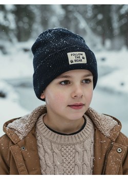 Sinsay - Czapka beanie z naszywką - granatowy - id: 083FG-59X - marki Sinsay - 186578476 Sinsay - Czapka beanie z naszywką - granatowy ze sklepu Sinsay w kategorii Czapki dziecięce - zdjęcie 186578476