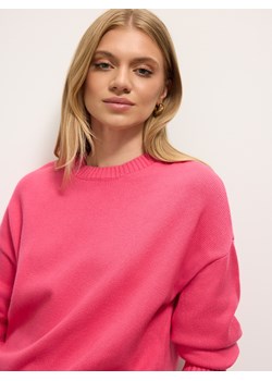 Mohito - Różowy sweter z bawełną - fuksjowy ze sklepu Mohito w kategorii Swetry damskie - zdjęcie 186579006