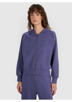 Damska bluza dresowa rozpinana z kapturem 4F 4FWAW25TSWSF1835 - niebieska ze sklepu Sportstylestory.com w kategorii Bluzy damskie - zdjęcie 186579999