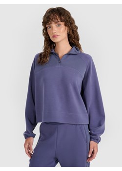 Damska bluza dresowa nierozpinana bez kaptura 4F 4FWAW25TSWSF1836 - niebieska ze sklepu Sportstylestory.com w kategorii Bluzy damskie - zdjęcie 186580017