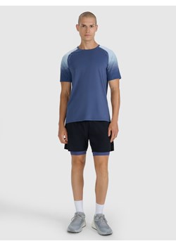 Męskie spodenki do biegania 2w1 4F 4FWAW25TFSHM1029 - czarne ze sklepu Sportstylestory.com w kategorii Spodenki męskie - zdjęcie 186580119
