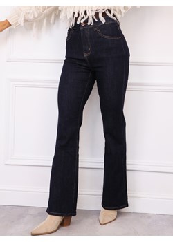 SPODNIE JEANSOWE DZWONY FLARE- CIEMNOJEANSOWE ze sklepu olika.com.pl w kategorii Jeansy damskie - zdjęcie 186584959