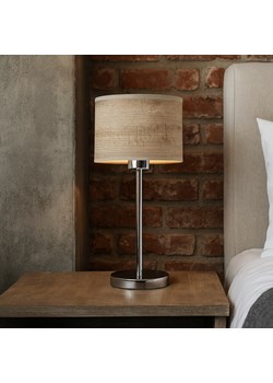 Chromowana lampka na stolik nocny NICEA ECO z designerskim abażurem - id: 6201 - marki Ciekot Partners Sp. Z O. O. - 186585609 Chromowana lampka na stolik nocny NICEA ECO z designerskim abażurem ze sklepu Lysne w kategorii Lampy stołowe - zdjęcie 186585609