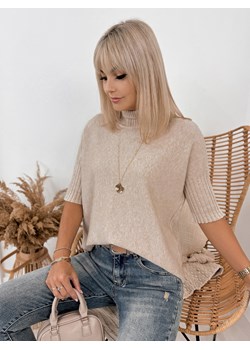 sweter raffe beżowy one size - id: prod-76574-group - marki UBRA - 186586515 sweter raffe beżowy one size ze sklepu UBRA w kategorii Swetry damskie - zdjęcie 186586515