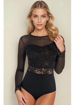 Czarne body damskie z koronką Melanie 2423, Kolor czarny, Rozmiar L, Teyli ze sklepu Intymna w kategorii Body damskie - zdjęcie 186586646