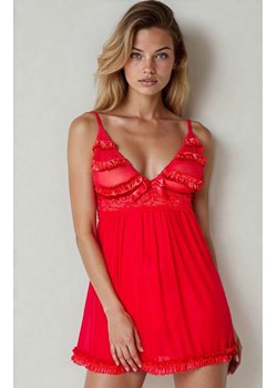 Czerwona koszulka damska tiulowa Zafira, Kolor red, Rozmiar 2XL/3XL, Avanua ze sklepu Intymna w kategorii Koszule nocne - zdjęcie 186586656