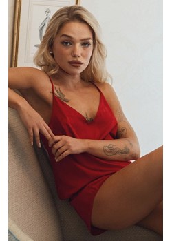 Esotiq satynowa piżama damska Jelly 42084-33X, Kolor czerwony, Rozmiar XL, Esotiq - id: 192883 - marki Esotiq - 186586759 Esotiq satynowa piżama damska Jelly 42084-33X, Kolor czerwony, Rozmiar XL, Esotiq ze sklepu Intymna w kategorii Piżamy damskie - zdjęcie 186586759