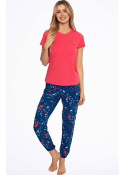Piżama damska z krótkim rękawem i długą nogawką Ava 41302-32X, Kolor granatowo-koralowy, Rozmiar S, Henderson ze sklepu Intymna w kategorii Piżamy damskie - zdjęcie 186586905