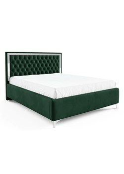 Ciemnozielone pikowane łóżko w stylu glamour H2-R59 - id: 53360 - marki Elior - 186587066 Ciemnozielone pikowane łóżko w stylu glamour H2-R59 ze sklepu Edinos.pl w kategorii Łóżka i materace - zdjęcie 186587066