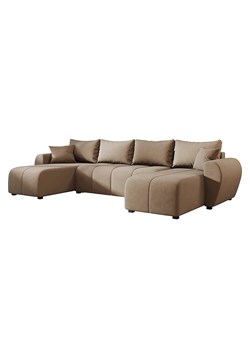 Beżowy narożnik welurowy w kształcie U W3-P77 - id: 53365 - marki Elior - 186587087 Beżowy narożnik welurowy w kształcie U W3-P77 ze sklepu Edinos.pl w kategorii Narożniki - zdjęcie 186587087