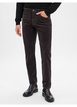 Andrew James Męskie spodnie sztruksowe - Aiden Mężczyźni Bawełna antracytowy jednolity ze sklepu vangraaf w kategorii Spodnie męskie - zdjęcie 186589766