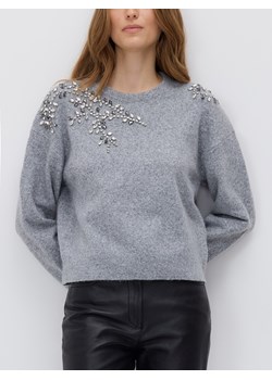 Reserved - Sweter z ozdobnymi aplikacjami - jasnoszary ze sklepu Reserved w kategorii Swetry damskie - zdjęcie 186591229