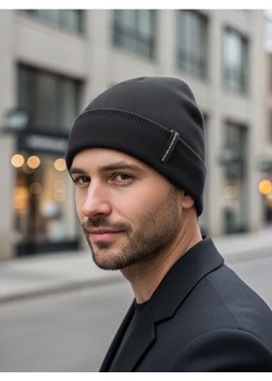 Sinsay - Czapka beanie z wiskozą - czarny ze sklepu Sinsay w kategorii Czapki zimowe męskie - zdjęcie 186592228