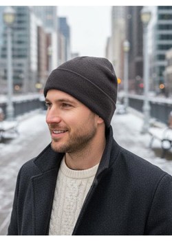 Sinsay - Czapka beanie z domieszką wiskozy - szary ze sklepu Sinsay w kategorii Czapki zimowe męskie - zdjęcie 186592256