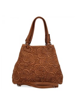 Włoska Torebka Skórzana Shopper Bag w Modne Wzory 5566-S Ruda - id: 108149 - marki Other - 186594328 Włoska Torebka Skórzana Shopper Bag w Modne Wzory 5566-S Ruda ze sklepu PaniTorbalska w kategorii Torby Shopper bag - zdjęcie 186594328